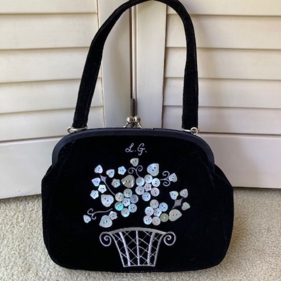 Lulu Guinness Handbags - Lulu Guinness London Black Velvet Purse